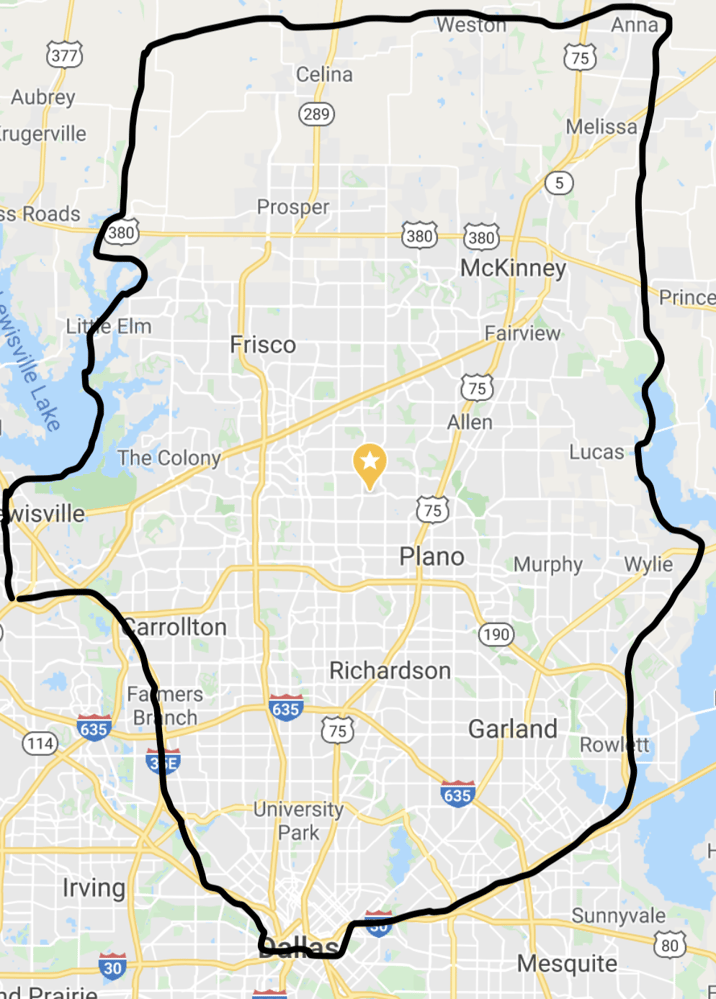 Service Radius Map 